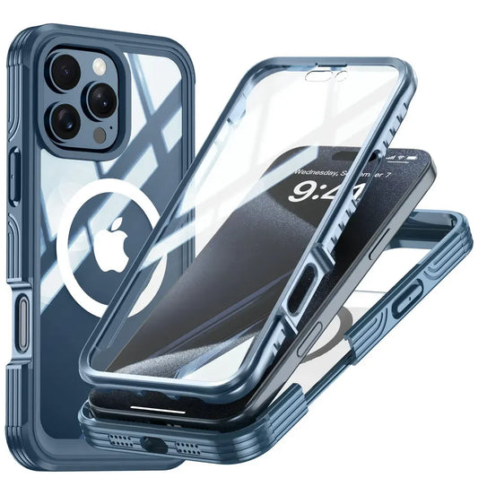 Shockproof 360° MagSafe Crystal Case for iPhone 16 & 17 Pro Max/Plus