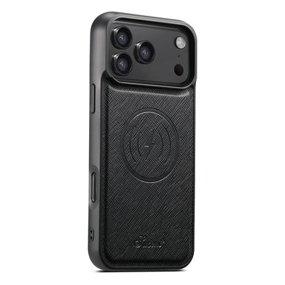 EUCAGR for IPhone 17 Pro Max 16 Plus 15 14 13 12 Magnet Wireless Charging Magsafe Phone Case Luxury Carbon Fibre Faux Leather