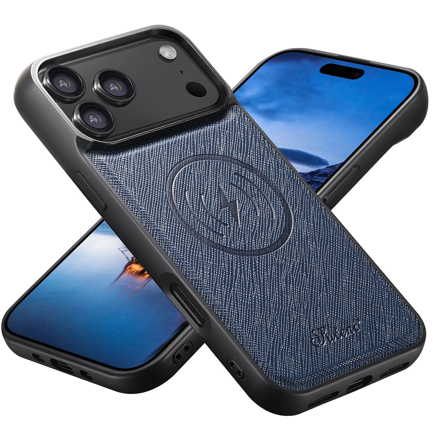 EUCAGR for IPhone 17 Pro Max 16 Plus 15 14 13 12 Magnet Wireless Charging Magsafe Phone Case Luxury Carbon Fibre Faux Leather