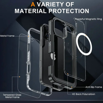 Shockproof 360° MagSafe Crystal Case for iPhone 16 & 17 Pro Max/Plus