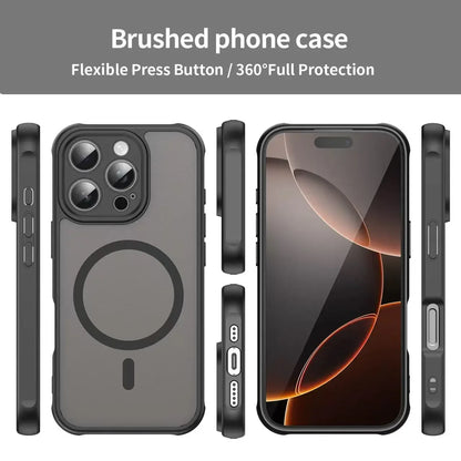 Luxury Matte MagSafe Clear Case for iPhone 16 & 17 Pro Max – Shockproof Cover