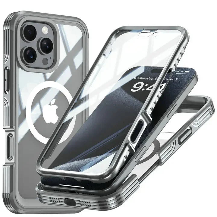 Shockproof 360° MagSafe Crystal Case for iPhone 16 & 17 Pro Max/Plus