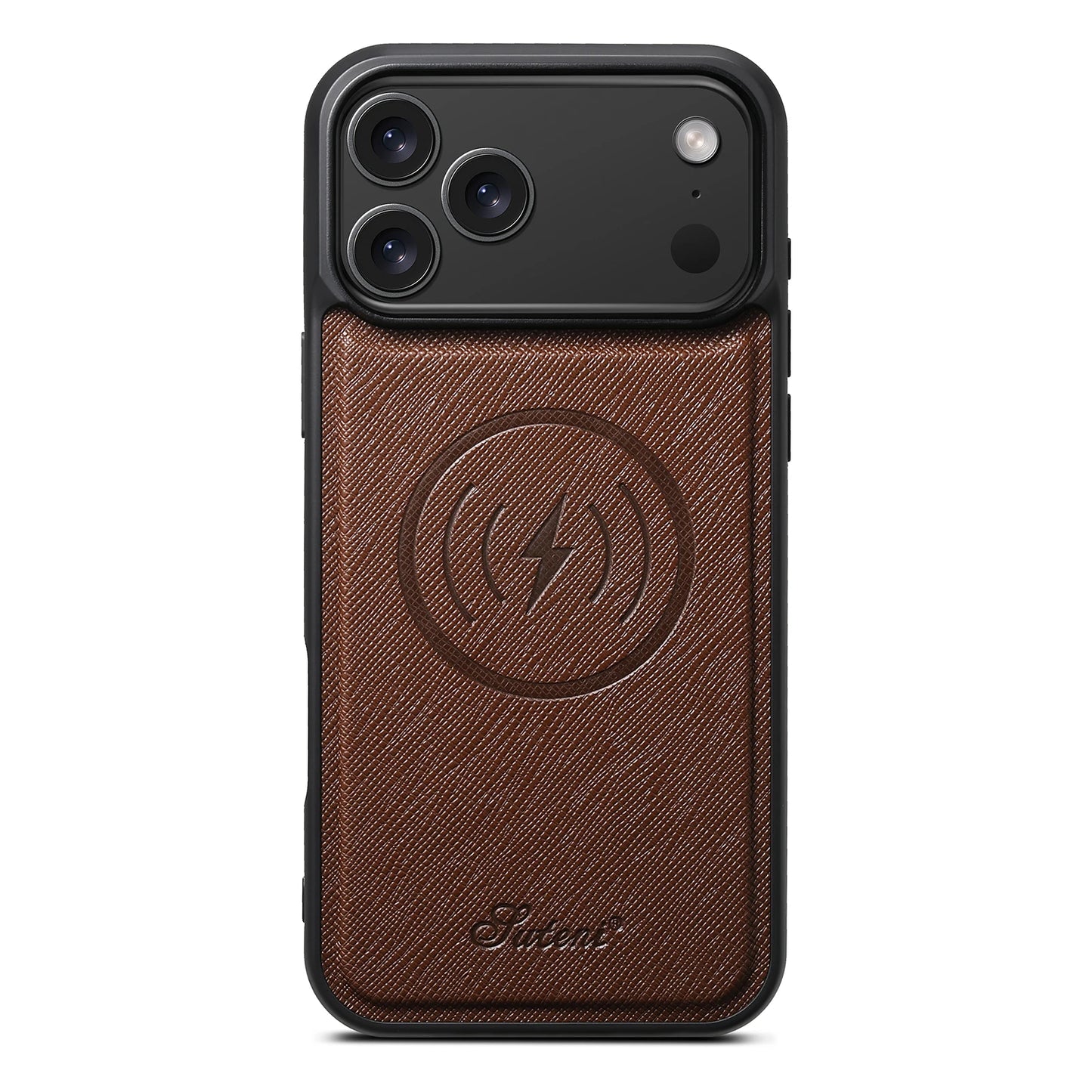 EUCAGR for IPhone 17 Pro Max 16 Plus 15 14 13 12 Magnet Wireless Charging Magsafe Phone Case Luxury Carbon Fibre Faux Leather